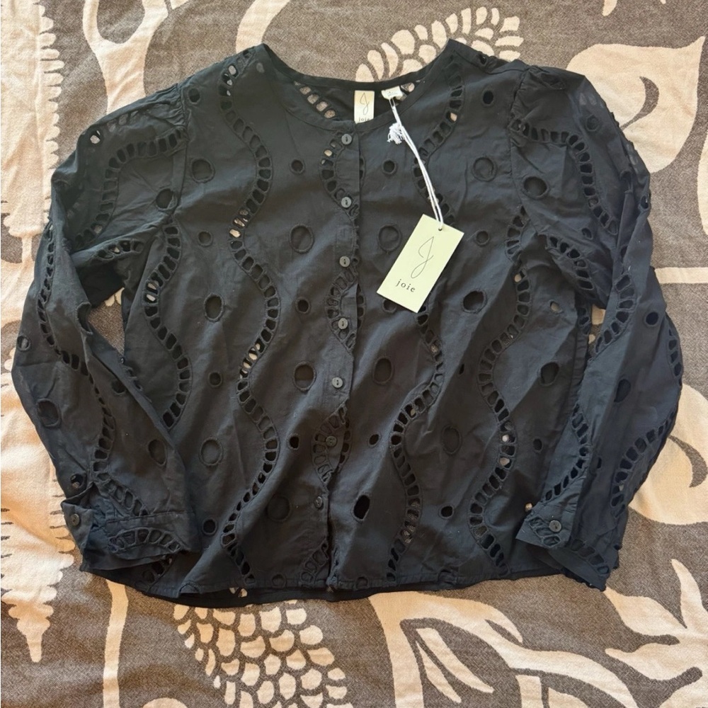 ✨ RARE ✨ Joie Eyelet Button-up Blouse in Black
